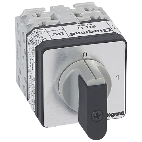 Выключатель - положение вкл/откл - PR 17 - 3П - 3 контакта - крепление на дверце | код 027407 |  Legrand